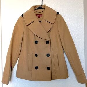 MERONA Double Breasted Peacoat. Camel. Size S
